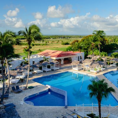 Top view of the hotel pool